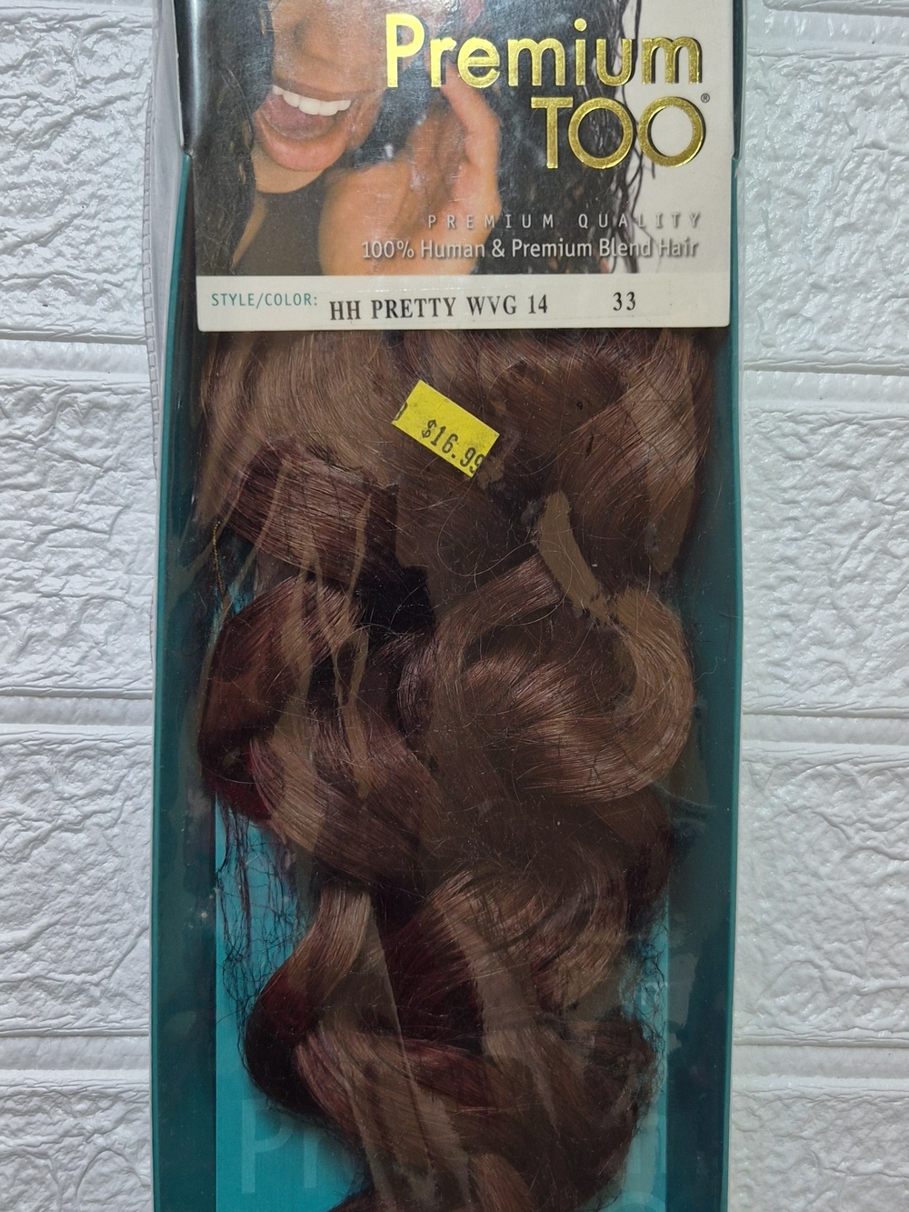 Premium TOO HH Pretty WVG 14/33 Human & Blend Wavy Wig - Brown